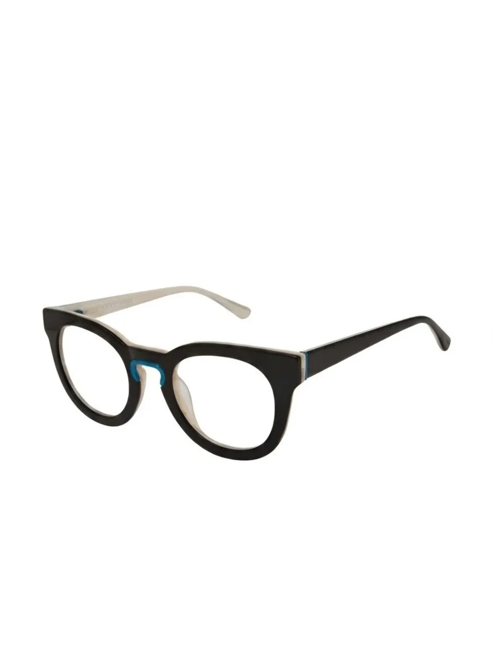 L.A.M.B. Black with Blue Nose Piece Round Frame Women's Eyeglasses LA082